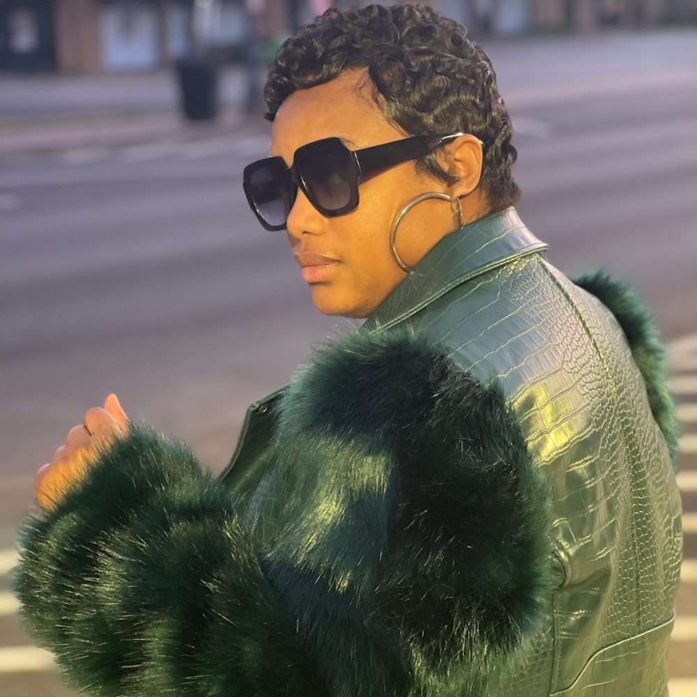 Azalea Wang Moto Croc Jacket